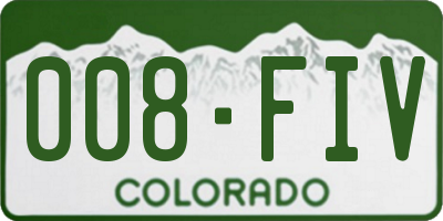 CO license plate 008FIV
