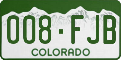 CO license plate 008FJB