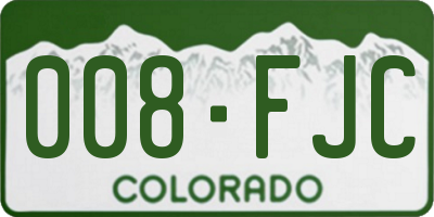 CO license plate 008FJC