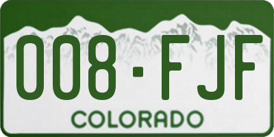 CO license plate 008FJF