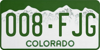 CO license plate 008FJG