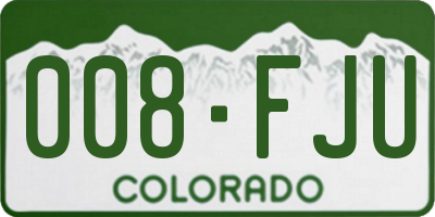 CO license plate 008FJU