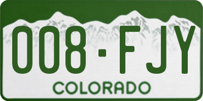 CO license plate 008FJY