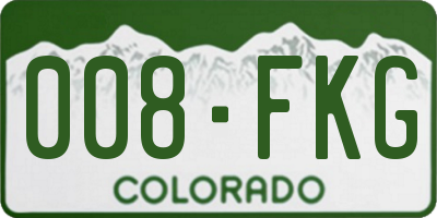 CO license plate 008FKG