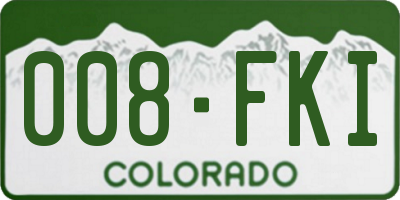 CO license plate 008FKI