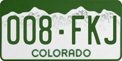 CO license plate 008FKJ