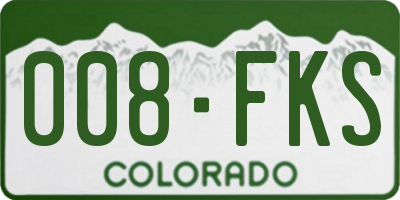 CO license plate 008FKS