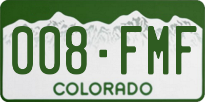 CO license plate 008FMF