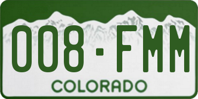 CO license plate 008FMM