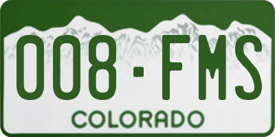 CO license plate 008FMS