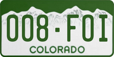 CO license plate 008FOI