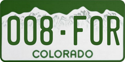 CO license plate 008FOR