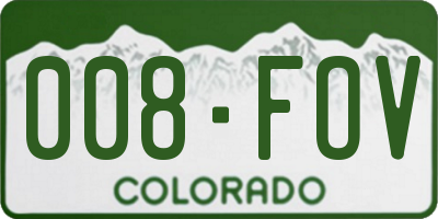 CO license plate 008FOV