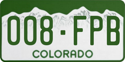 CO license plate 008FPB