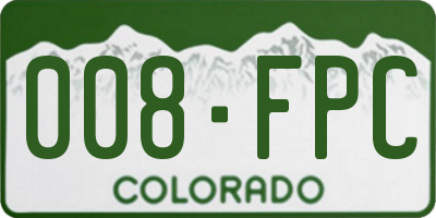 CO license plate 008FPC