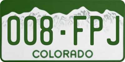 CO license plate 008FPJ