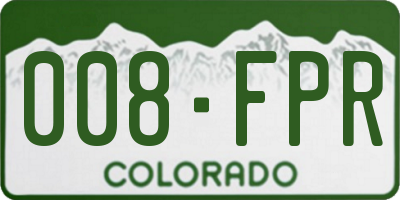 CO license plate 008FPR