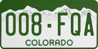 CO license plate 008FQA