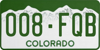 CO license plate 008FQB