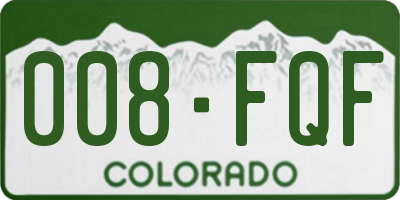 CO license plate 008FQF