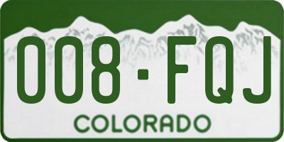 CO license plate 008FQJ
