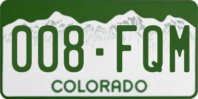 CO license plate 008FQM