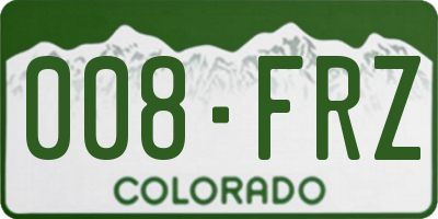 CO license plate 008FRZ