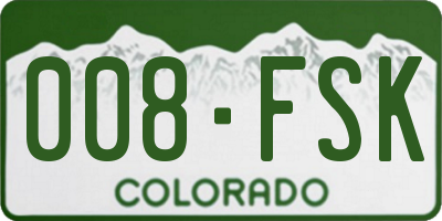 CO license plate 008FSK
