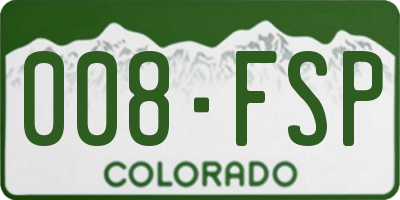 CO license plate 008FSP