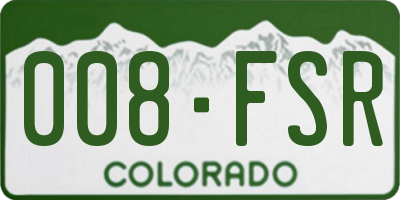 CO license plate 008FSR