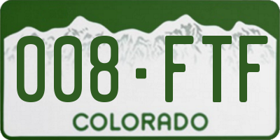 CO license plate 008FTF