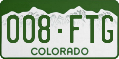 CO license plate 008FTG
