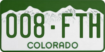 CO license plate 008FTH