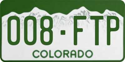 CO license plate 008FTP