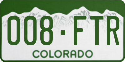 CO license plate 008FTR