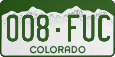 CO license plate 008FUC
