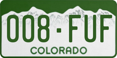 CO license plate 008FUF