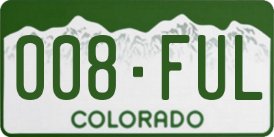 CO license plate 008FUL