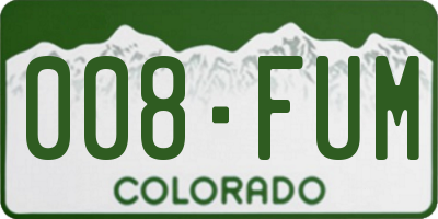 CO license plate 008FUM