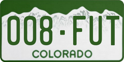 CO license plate 008FUT