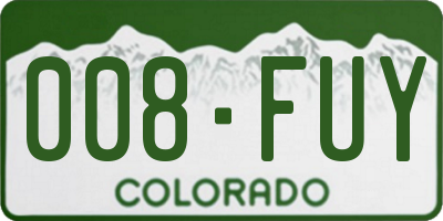 CO license plate 008FUY