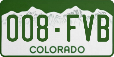 CO license plate 008FVB