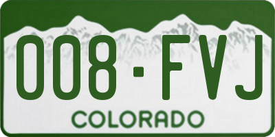 CO license plate 008FVJ