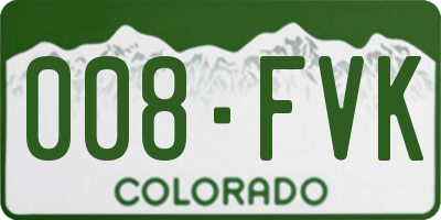 CO license plate 008FVK