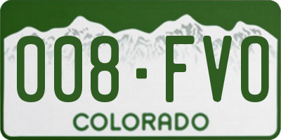 CO license plate 008FVO