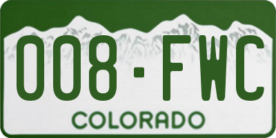 CO license plate 008FWC