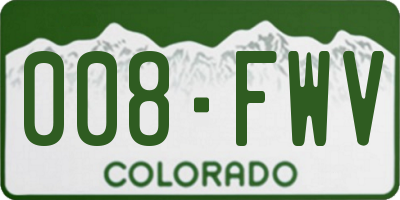 CO license plate 008FWV