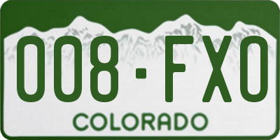 CO license plate 008FXO