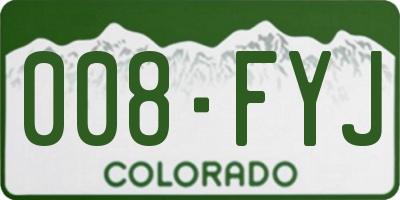 CO license plate 008FYJ