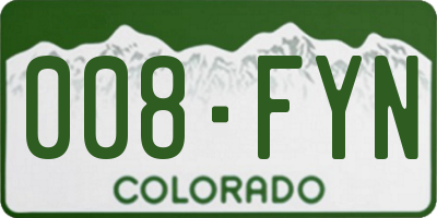 CO license plate 008FYN